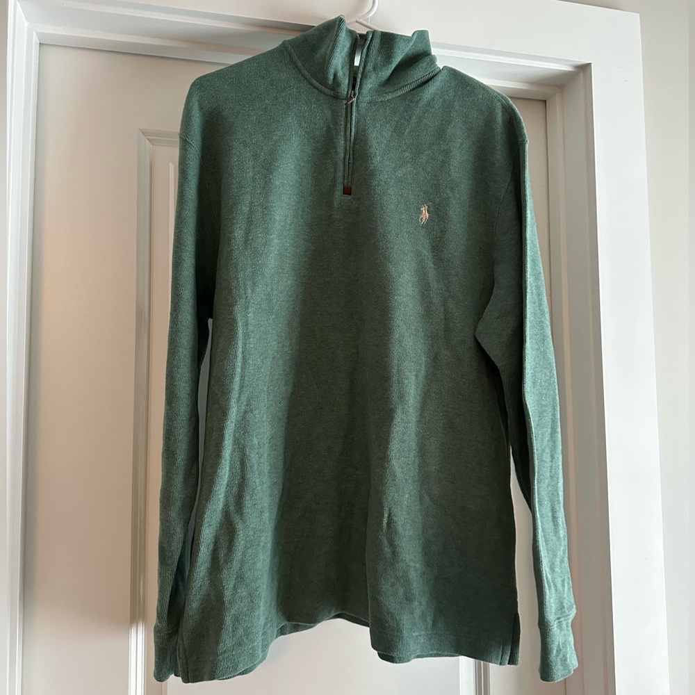Ralph Lauren Men's Green Zip-Up Sweater